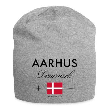 Aarhus Denmark Coordinates Travel Souvenir - Jersey Beanie - heather grey - Front