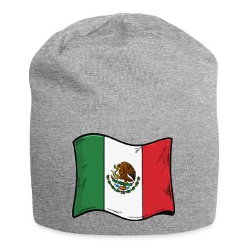 Illustration de bandes dessinées des drapeaux du Mexique - Bonnet en jersey - gris chiné - Devant