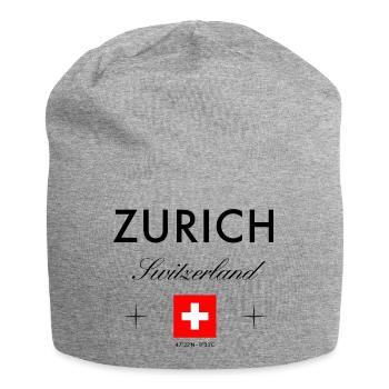 Zurich, Suisse Coordonnées Souvenir de voyage - Bonnet en jersey - gris chiné - Devant