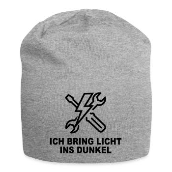Ich bring Licht ins Dunkel – Elektriker Shirt - Jersey-Beanie - Grau meliert - Vorne