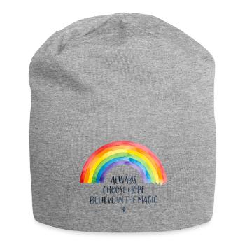 Arc-en-ciel peint - Bonnet en jersey - gris chiné - Devant