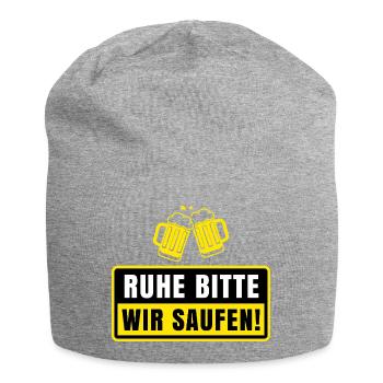 Ruhe Bitte Wir Saufen Lustiger Bier Spruch Party - Jersey-Beanie - Grau meliert - Vorne