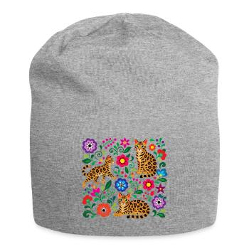 Folk Art Bengal Pattern - Jersey Beanie - heather grey - Front