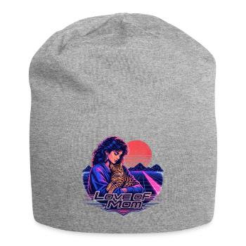 80s Retro Synthwave Bengal Cat - Jersey Beanie - heather grey - Front