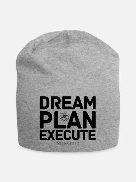 Traumplan Ausführen - Jersey-Beanie - Grau meliert