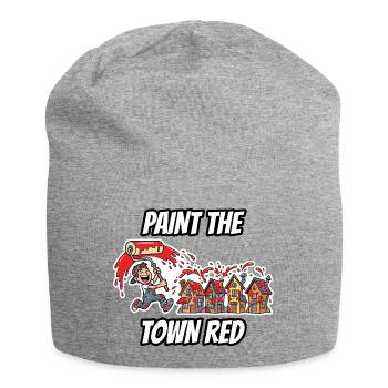 Paint the Town Red – Lustige, wörtliche Idiom-Zeichentrickserie - Jersey-Beanie - Grau meliert - Vorne