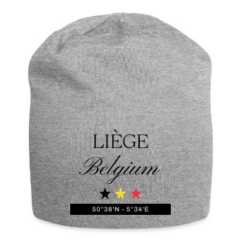 Lüttich Belgien Souvenir – Reise minimalistisch - Jersey-Beanie - Grau meliert - Vorne