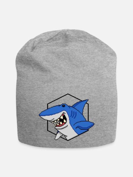 Hai-Logo - Jersey-Beanie - Grau meliert