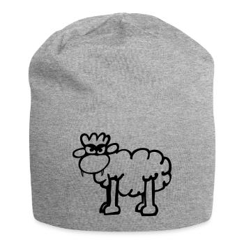 Angry Sheep - Jersey Beanie - heather grey - Front