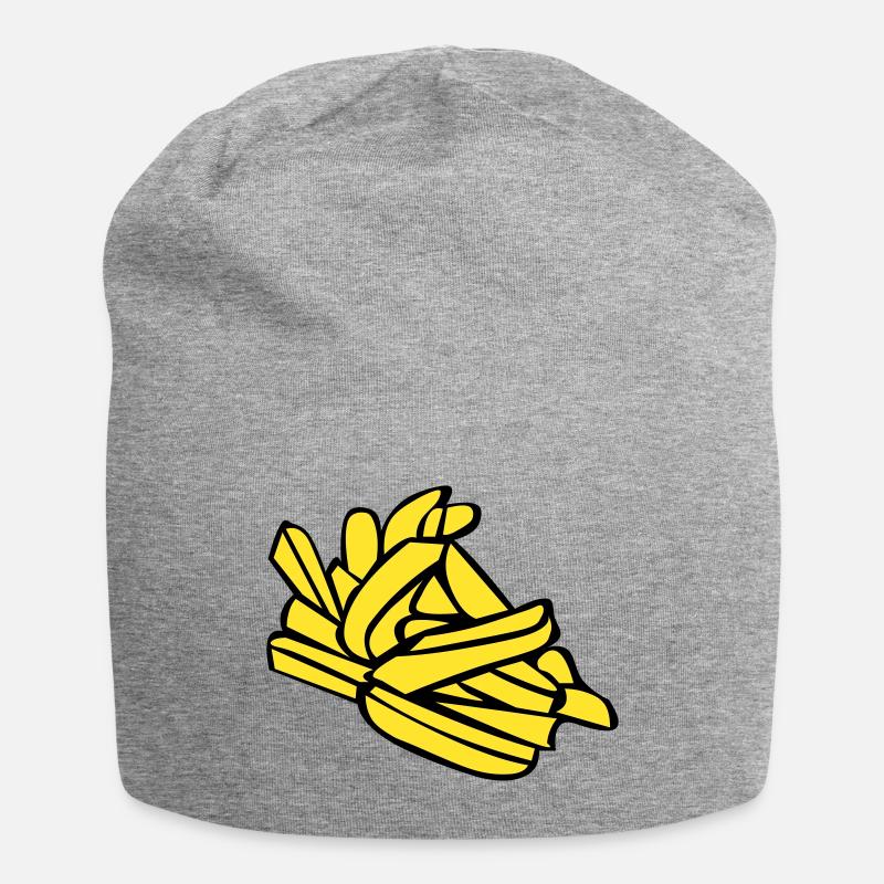 Pommes frites oder Chips - Jersey-Beanie - Grau meliert