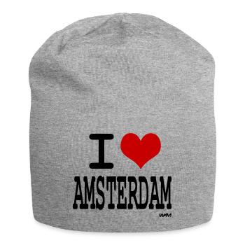 i love amsterdam - Jersey-Beanie - Grau meliert - Vorne