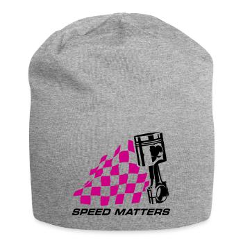 SPEED MATTERS ZIELFLAGGE UND KOLBEN - Jersey-Beanie - Grau meliert - Vorne