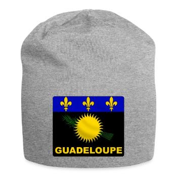 Guadeloupe Flagge - Jersey-Beanie - Grau meliert - Vorne