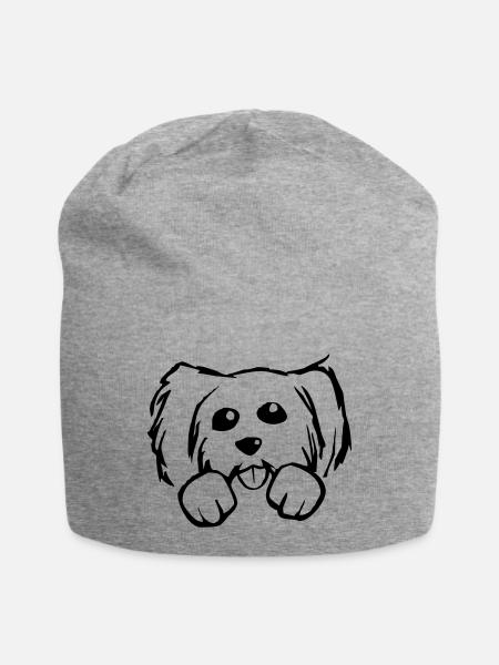 Dog - dogs - Jersey Beanie - heather grey