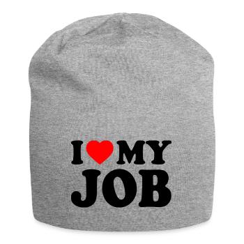 I love my job - Bonnet en jersey - gris chiné - Devant