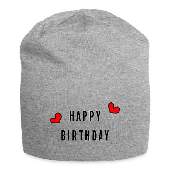 Birthday. HAPPY BIRTHDAY. Happy birthday. - Jersey Beanie - heather grey - Front