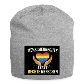 Human rights instead of right-wing people - Jersey Beanie - heather grey - Front