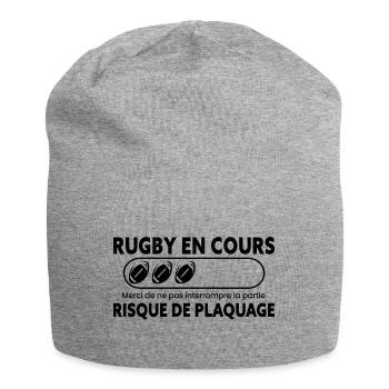 Rugby, Humour Sport, Idée Cadeau Sportif Original - Bonnet en jersey - gris chiné - Devant