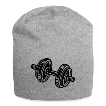 hanteln gewichte fitness - Jersey-Beanie - Grau meliert - Vorne