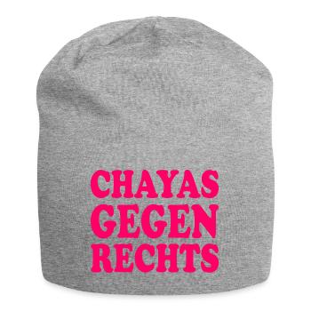 chayas gegen rechts - Jersey-Beanie - Grau meliert - Vorne