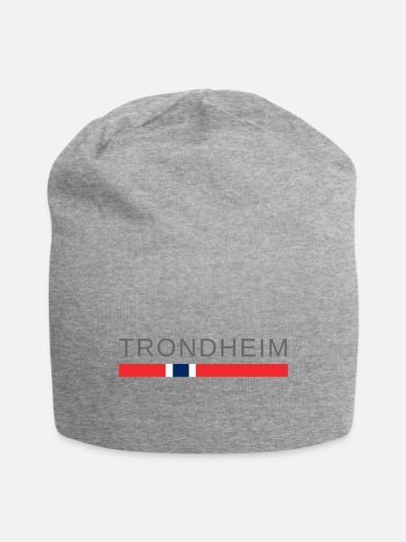 Trondheim Norwegen - Jersey-Beanie - Grau meliert
