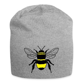 Biene - Jersey-Beanie - Grau meliert - Vorne