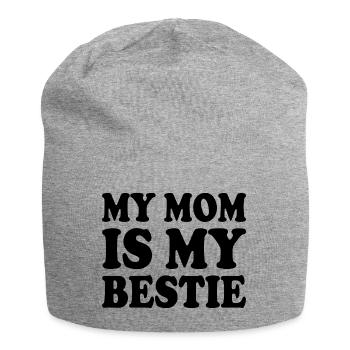 my mom is my bestie - Bonnet en jersey - gris chiné - Devant