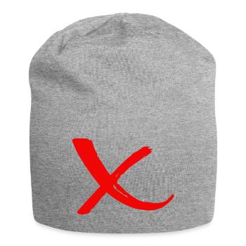 Rejection Strikethrough with red X 2 - Jersey Beanie - heather grey - Front