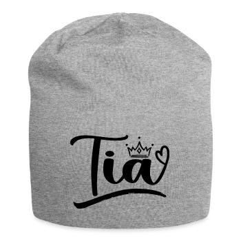 Best Tia Ever Aunt Leopard Print Mothers Day Tia - Jersey Beanie - heather grey - Front