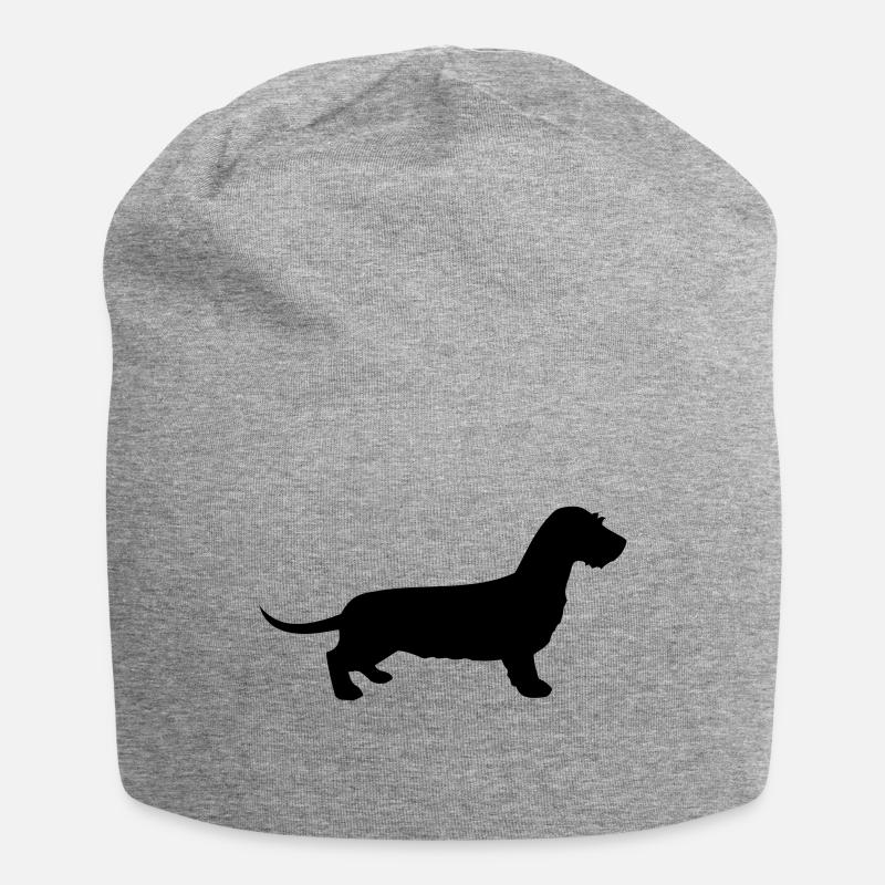 Rauhhaardackel - Jersey-Beanie - Grau meliert