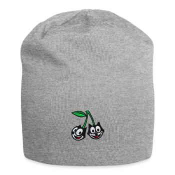 Felix The Cat Embroidery Design Cherries - Jersey Beanie - heather grey - Front