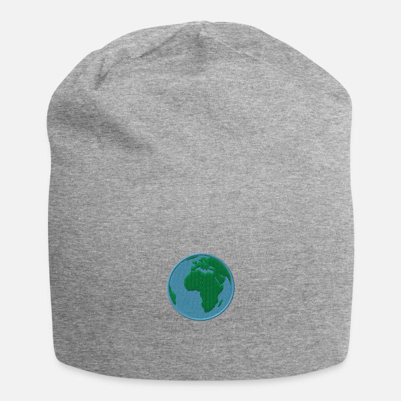 La Terre Brodée - Bonnet en jersey - gris chiné