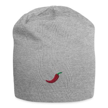 Embroidered chili - Jersey Beanie - heather grey - Front