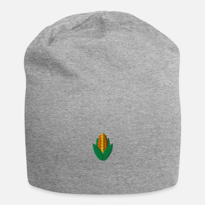 Corn embroidered - Jersey Beanie - heather grey