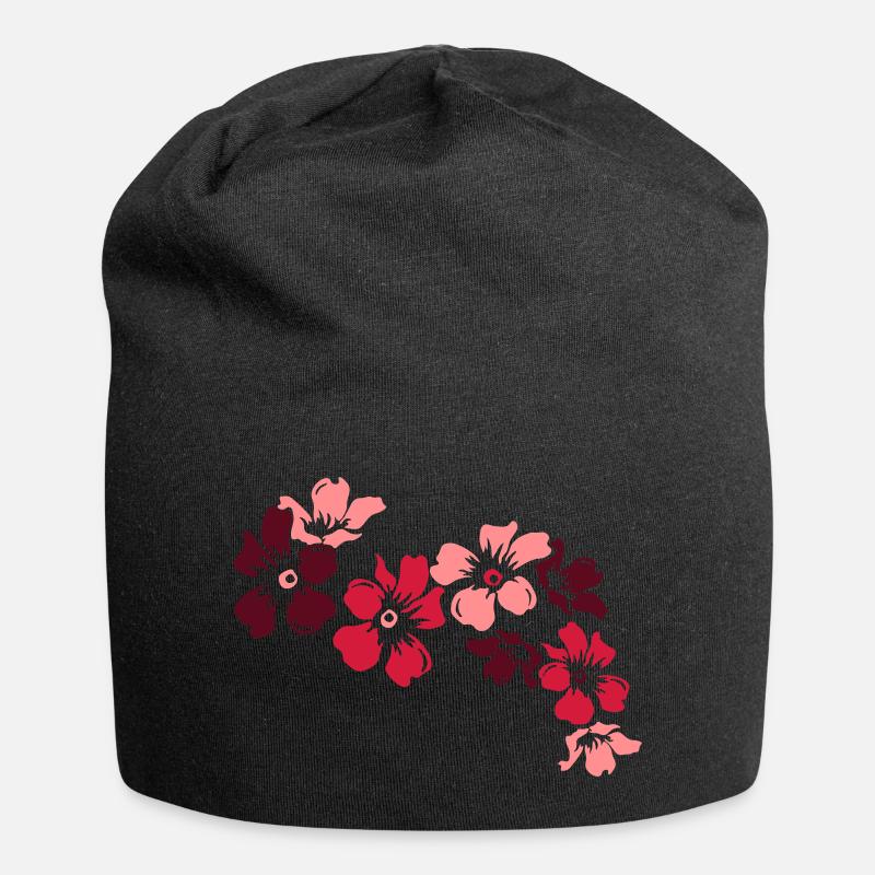 flowers - Jersey Beanie - black