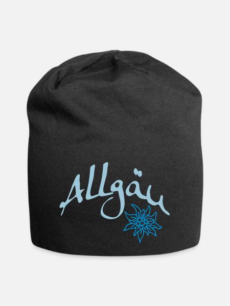 Allgäu & Edelweiß - Jersey-Beanie - Schwarz