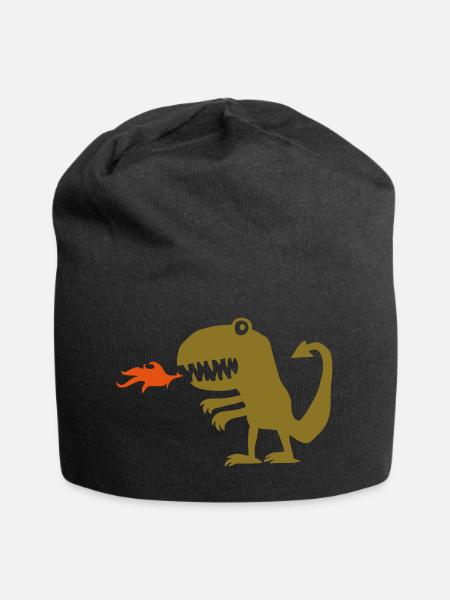 Drache - Jersey-Beanie - Schwarz