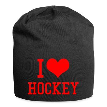 I Love Hockey - Jersey Beanie - black - Front
