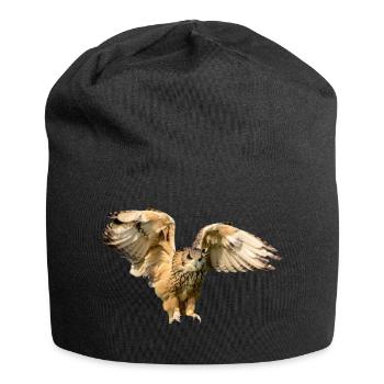 owl owl uhu kautz kaeutzchen animals - Jersey Beanie - black - Front