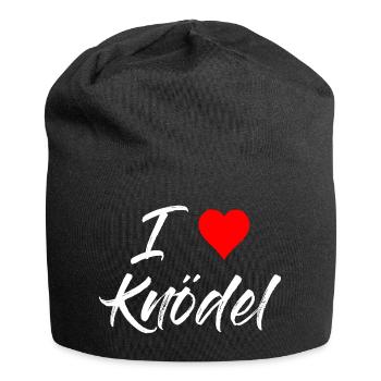 I love Knödel - Jersey-Beanie - Schwarz - Vorne