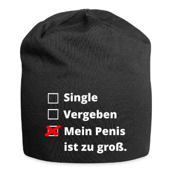 Penis zu groß - Jersey-Beanie - Schwarz - Vorne