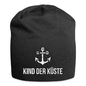 Kind der Küste | Ostsee Nordsee Norden Hafen Anker - Jersey-Beanie - Schwarz - Vorne