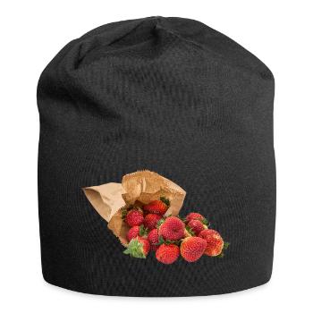strawberry erdbeeren veggie gemuese fruits60 - Jersey-Beanie - Schwarz - Vorne