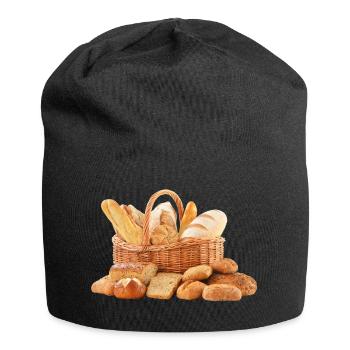 brot broetchen crossaint baecker baguette bread bu - Jersey-Beanie - Schwarz - Vorne
