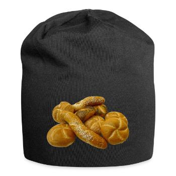 brot broetchen crossaint baecker baguette bread bu - Jersey-Beanie - Schwarz - Vorne