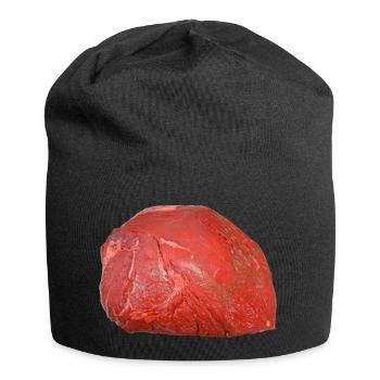 barbecue grill barbecue hamburger bacon bifteck sauver - Bonnet en jersey - noir - Devant