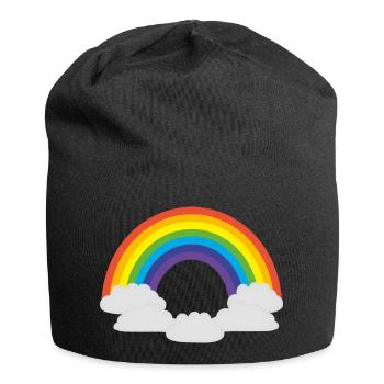 rainbow sun clouds weather rainbow sun cloud38 - Jersey Beanie - black - Front