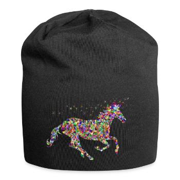 Rainbow Unicorn Sparkles - Jersey Beanie - black - Front