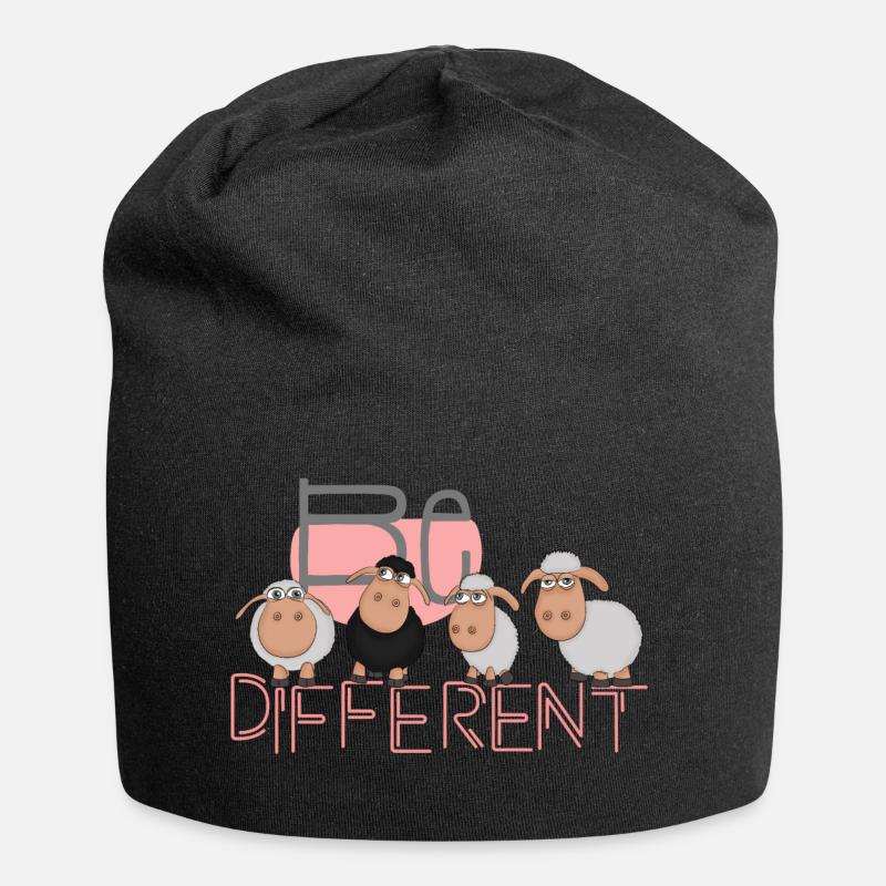 Be different: einzigartige Schafe echt happy herde - Jersey-Beanie - Schwarz