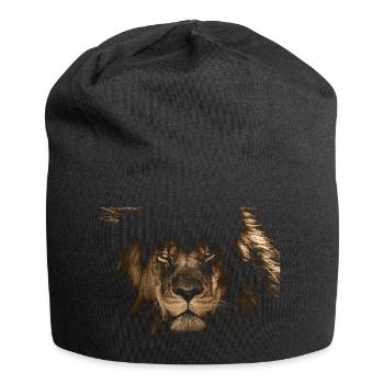 Löwe tief schwarze Teile, for darkblack Textiles - Jersey-Beanie - Schwarz - Vorne
